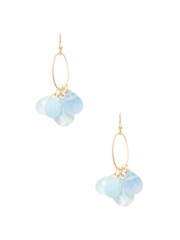 Av Max Blue Multi Cluster Drop Earrings