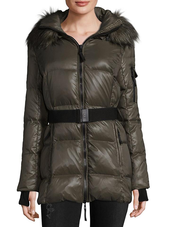 S 13/nyc Puffer Jacket With Faux Fur Trim Hood