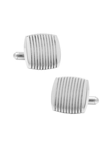 Ox And Bull Trading Co. Stainless Steel Ribbed Square Cufflinks