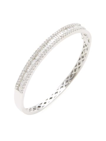 Vendoro Multi-cut Diamond Hinged Bangle Bracelet