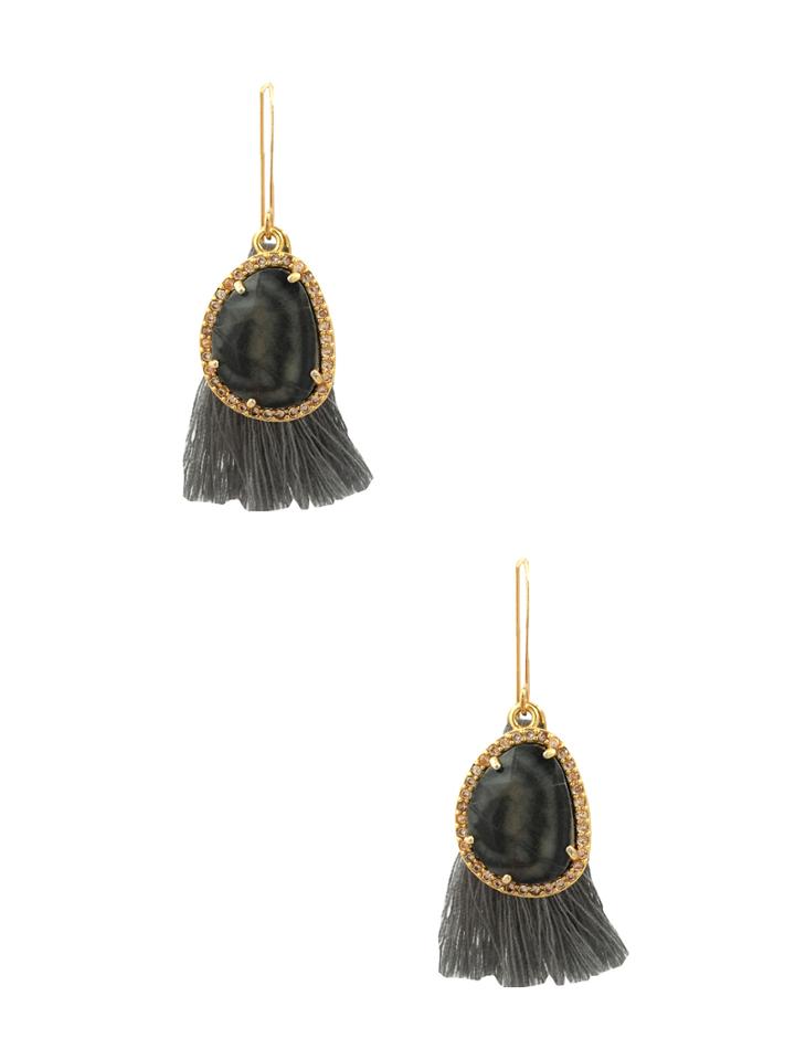 Katherine Karambelas Jewelry Karly Jasper & Silk Tassel Earrings