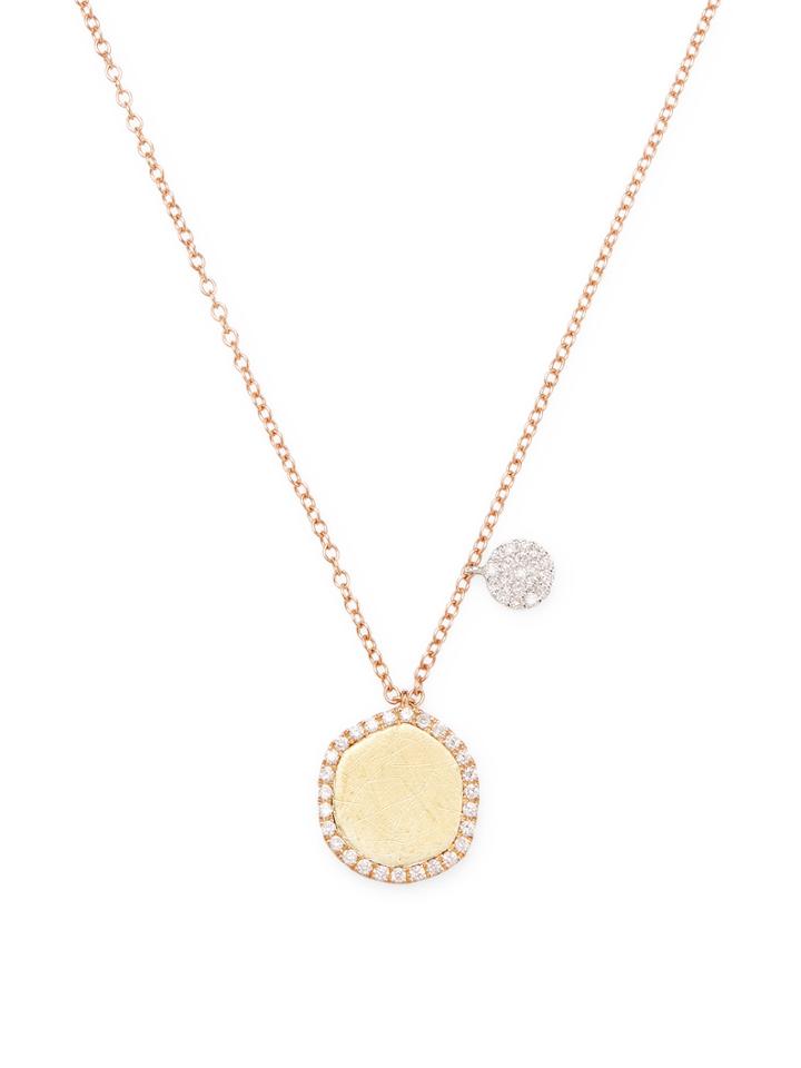 Meira T Rose & Yellow Gold Diamond Pendant Necklace