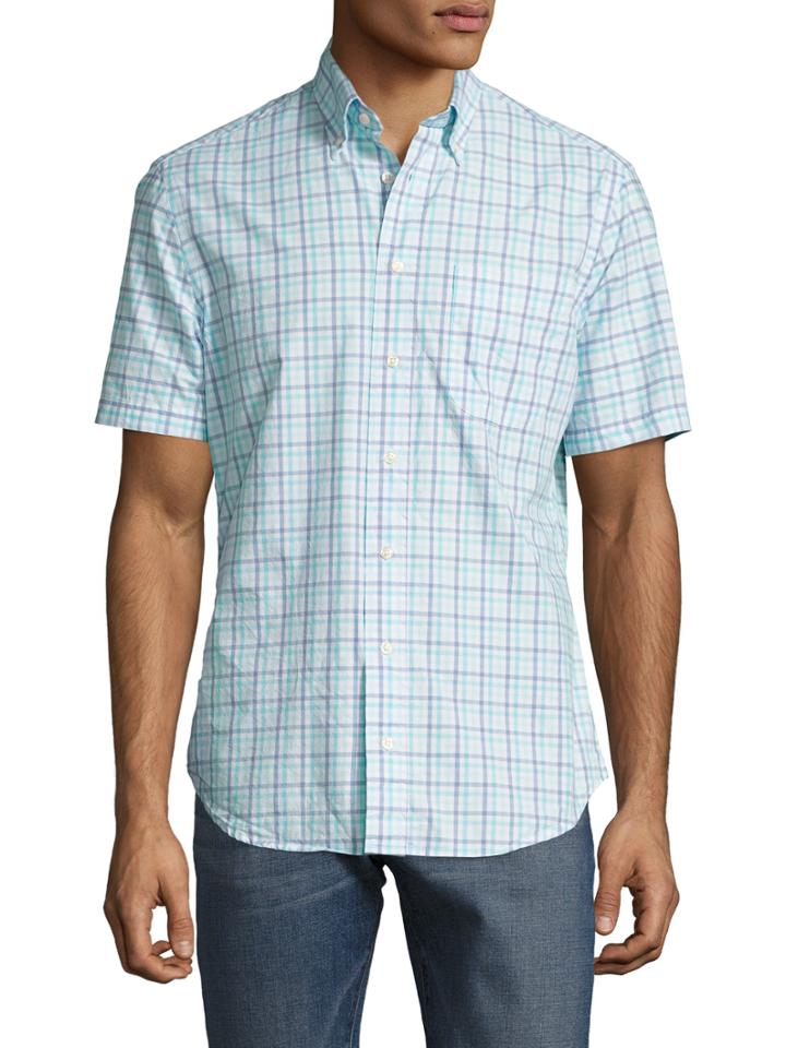 Gitman Bros. Curved Hem Checkered Sportshirt