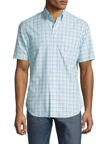 Gitman Bros. Curved Hem Checkered Sportshirt
