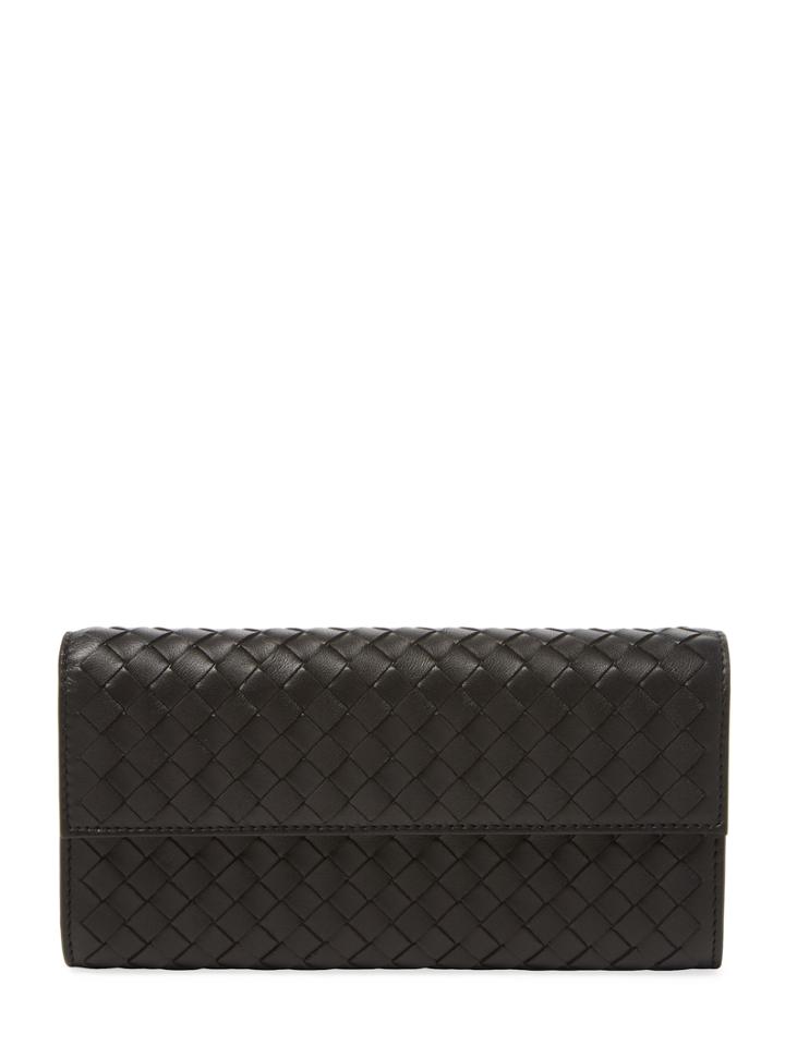 Bottega Veneta Woven Leather Flap Top Wallet