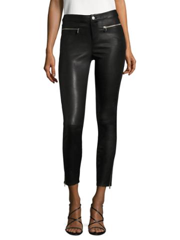 J Brand Emma Leather Mid Rise Skinny Jean
