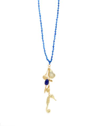 Ashiana London Denim Chalcedony Pendant Necklace