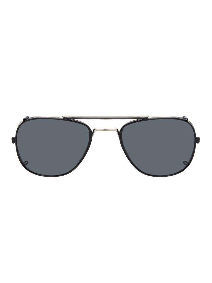 Kris Van Assche By Linda Farrow Gallery Clip On Brushed Aviator Tinted Frame