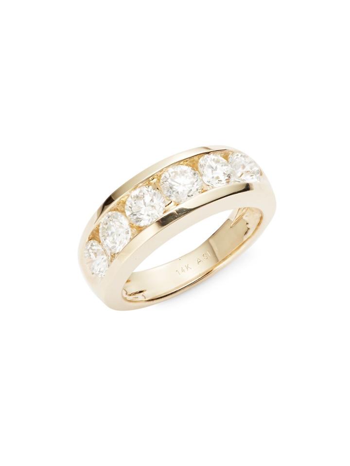 Saks Fifth Avenue Diamond & 14k Yellow Gold Band Ring