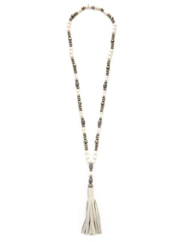 Hipchik Couture Magnesite & Tassel Pendant Necklace