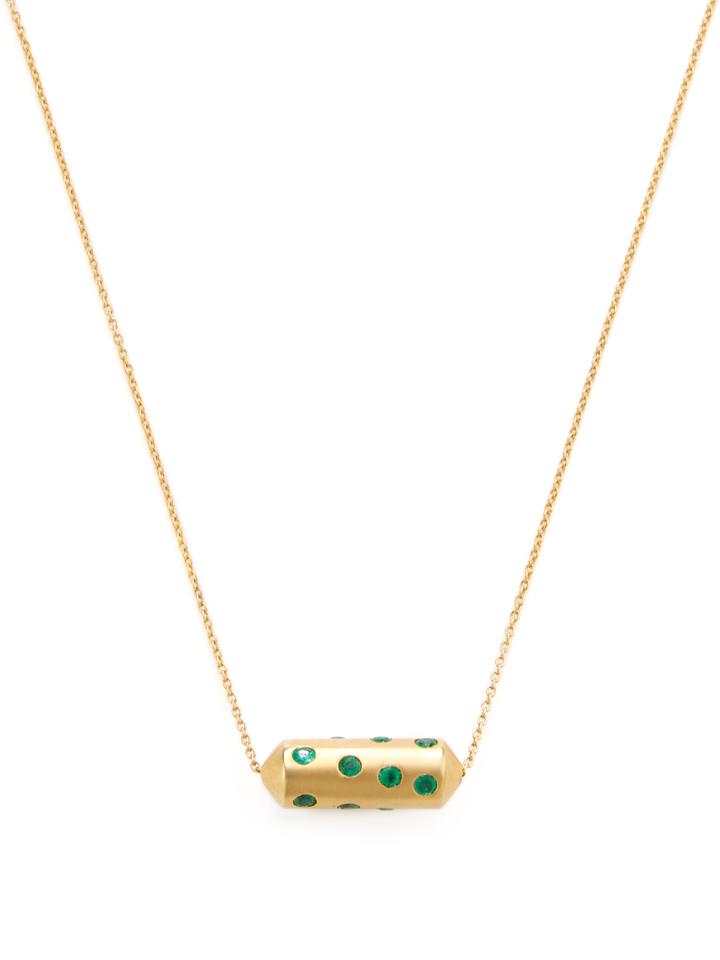 Amrapali 18k Yellow Gold & Emerald Pendant Necklace