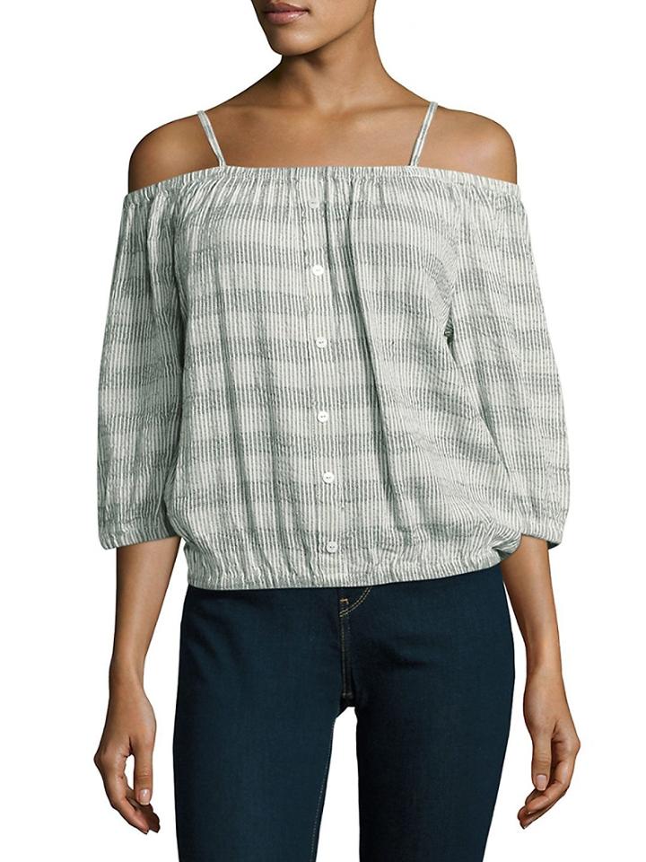 Romeo & Juliet Couture Striped Off-the-shoulder Top