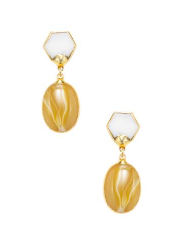 Janna Conner Nahid Mother Of Pearl & Agate Drop Earrings