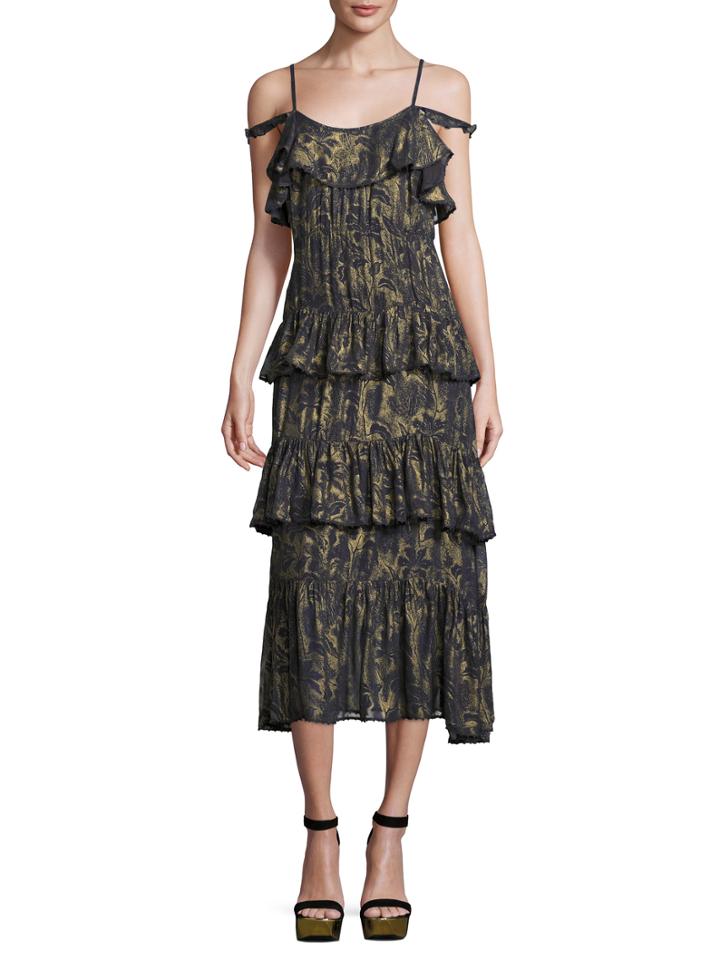 Tryb 212 Lulu Ruffle Tiered Midi Dress