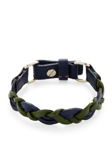 Mccarren & Sons Two-tone Braided Leather Bracelet