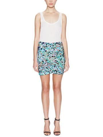 T Bags Los Angeles Graphic Ruched Mini Skirt