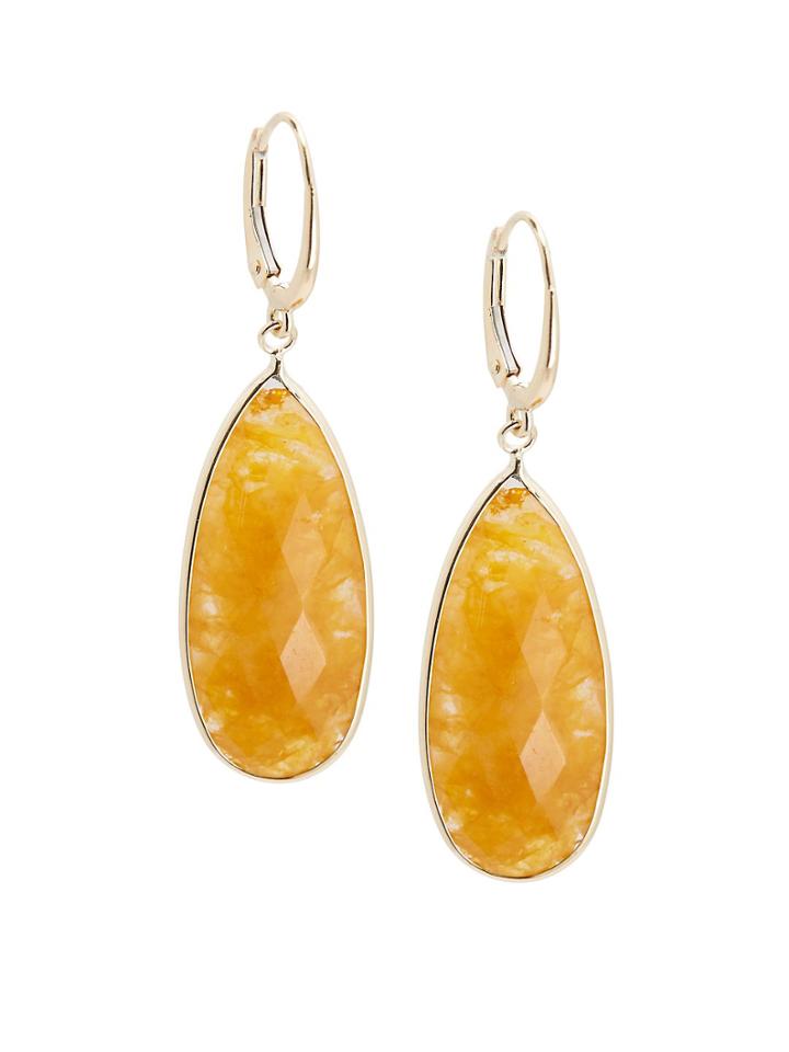 Saks Fifth Avenue Quartz & 14k Gold Pear-shaped Drop Earrings