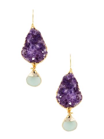 Janna Conner Nata Amethyst Cluster Drop Earrings