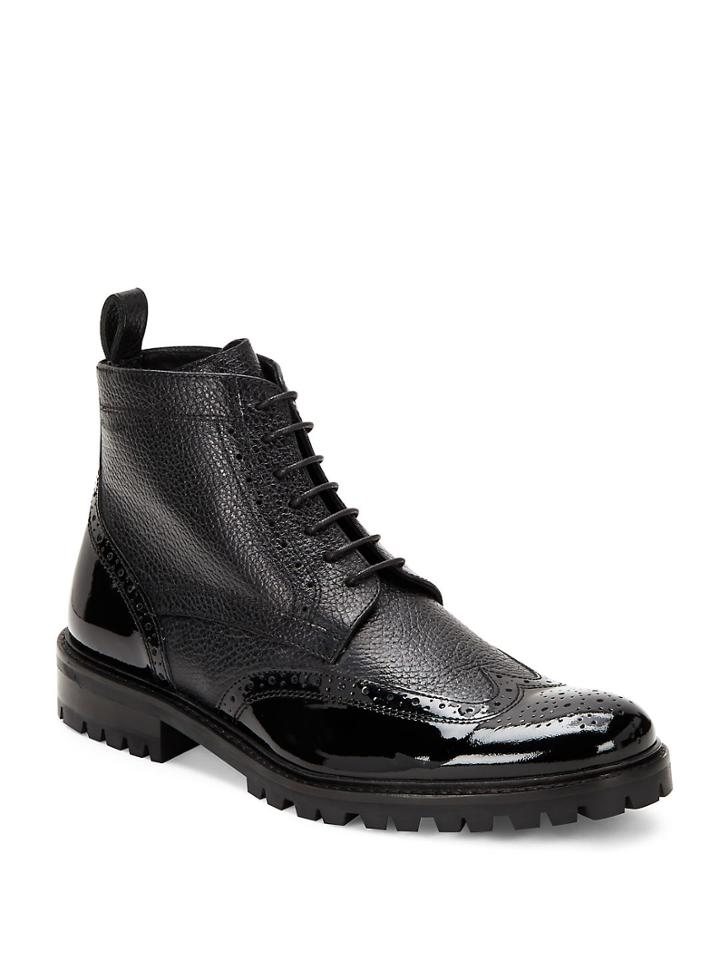 Bugatchi Italian Leather Wingtip Boots