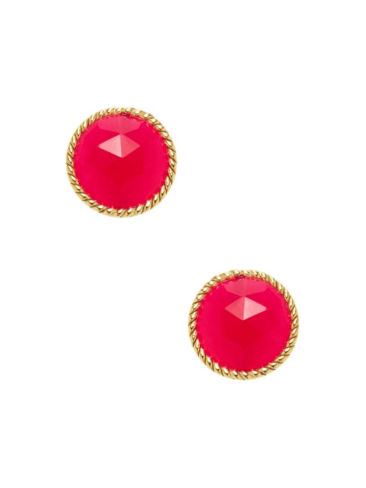 Kep Mini Rope Fuchsia Chalcedony Stud Earrings