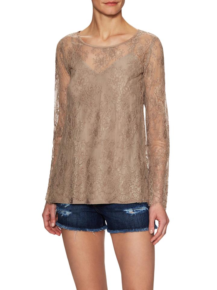 Falcon & Bloom Chantilly Lace Cotton Back Keyhole Top