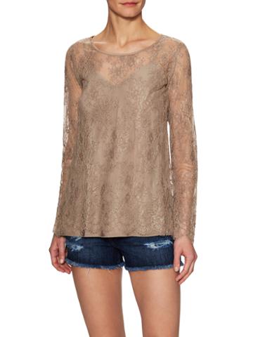 Falcon & Bloom Chantilly Lace Cotton Back Keyhole Top