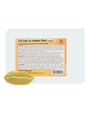 Martinni Beauty Masks 24k Gold Lip Collagen Mask (3 Treatments Included) (2 Pk)