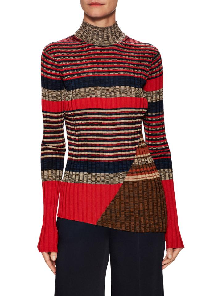 Céline Striped Asymmetrical Sweater