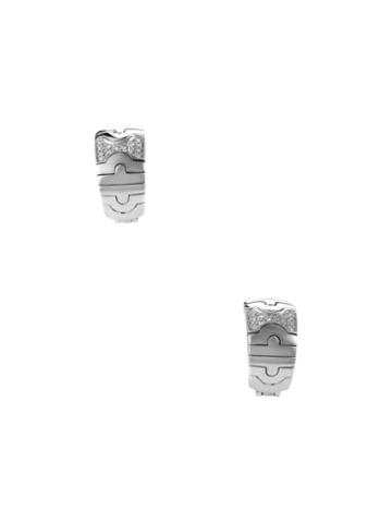 Vintage Bulgari  Parentesi 18k White Gold & Diamond Clip-on Earrings