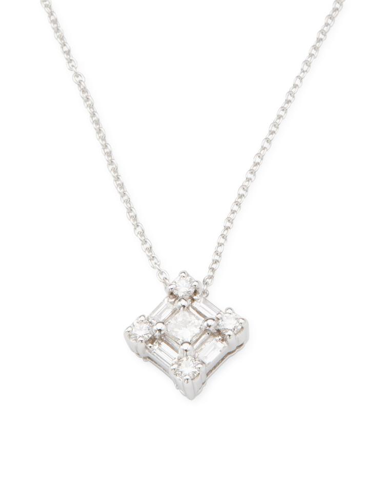 Roberto Coin 18k White-gold Princess Diamond Pendant Necklace