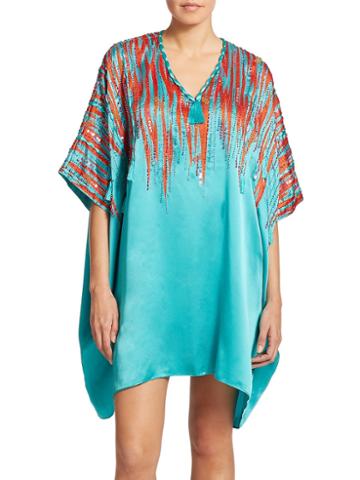 Natori Embellished Silk Tunic