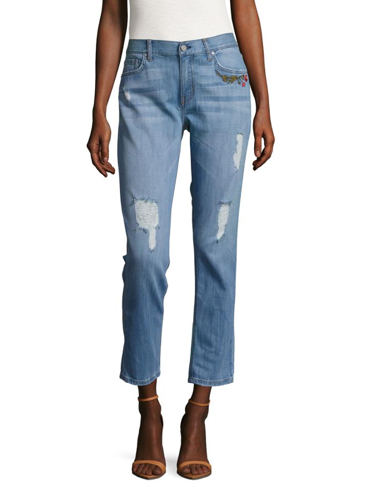 Eight Dreams Embroidered Boyfriend Jean