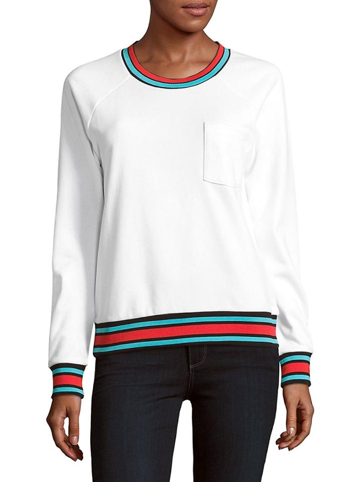 Cynthia Rowley Roundneck Striped Sweatshirt