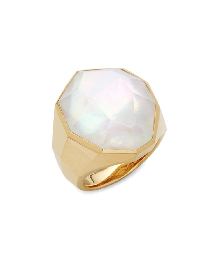 Michael Aram 18k Gold &amp; White Crystal Solitaire Ring