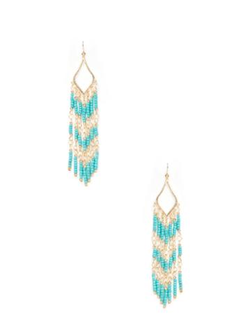 Cara Couture Jewelry Beaded Fringe Statement Earrings