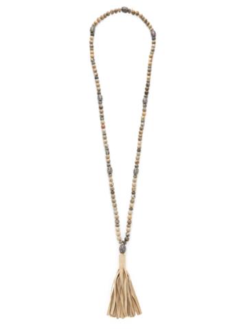 Hipchik Couture Agate & Tassel Pendant Necklace