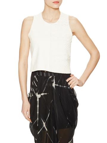 Laura Siegel Collection Half & Half Handwoven Leather Crop Top