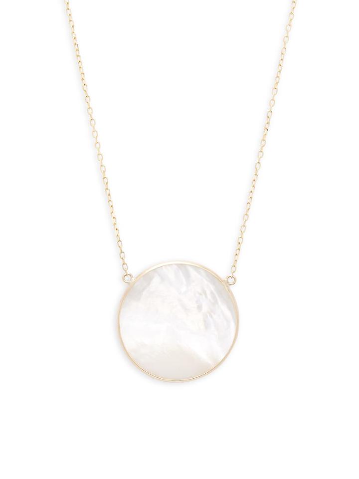 Saks Fifth Avenue Mother-of-pearl Round Pendant Necklace