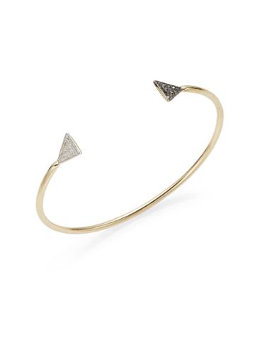 Kacey K Fine Jewelry Element 0.15 Tcw White, Black Diamond & 14k Yellow Gold Arrowhead Bracelet