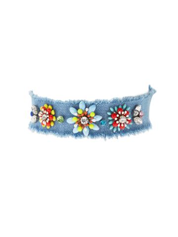 Cara Couture Jewelry Frayed Flower Choker