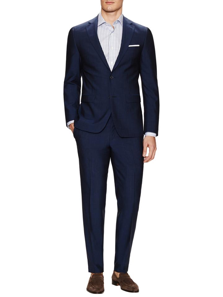 Spurr Ny Sharkskin Solid Wool Suit