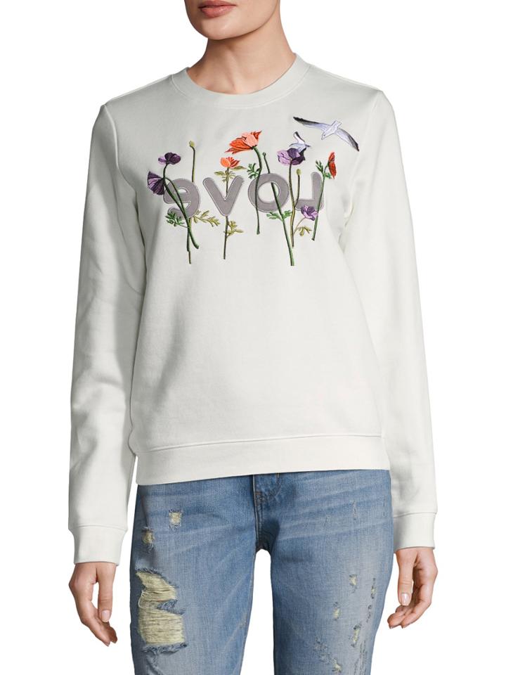 Eight Dreams Love + Flower Embroidered Fleece Sweater