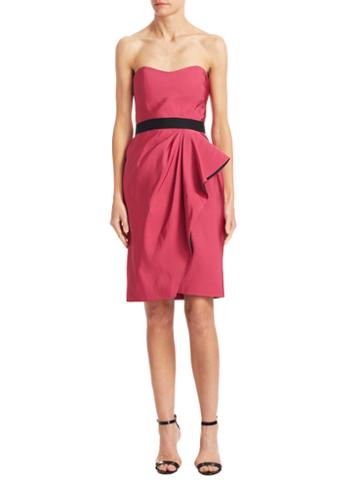 J.mendel Asymmetrical Pleated Sheath Dress