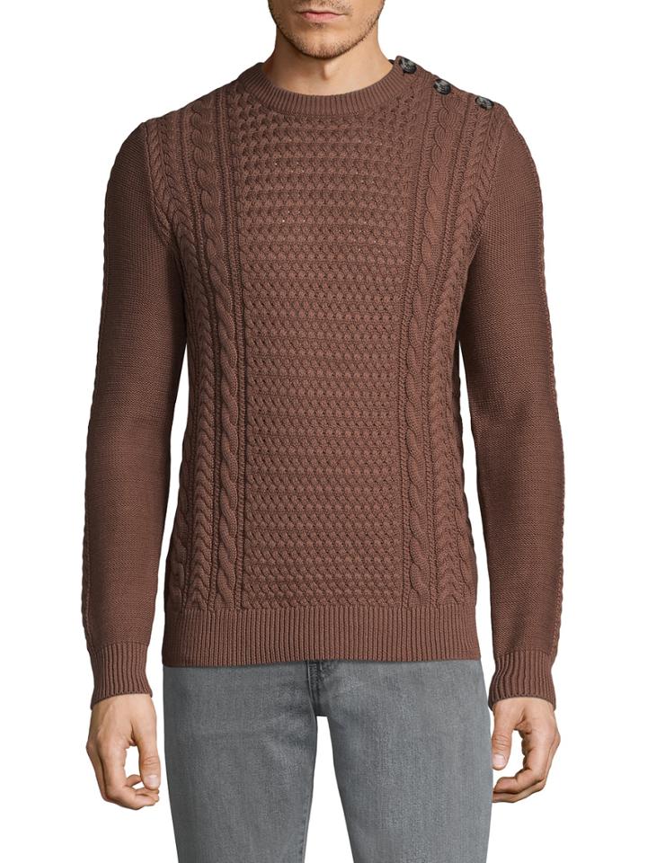 Barque Fisherman's Cableknit Cotton Sweater