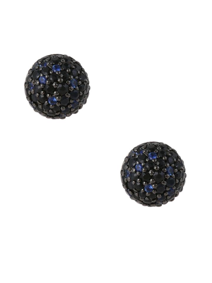 John Hardy Naga Black & Blue Sapphire Orb Stud Earrings