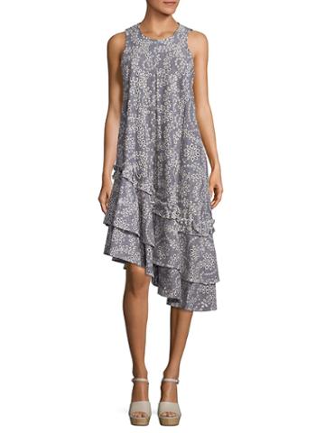 Prose & Poetry Embroidered Cotton And Linen Hi-lo Dress