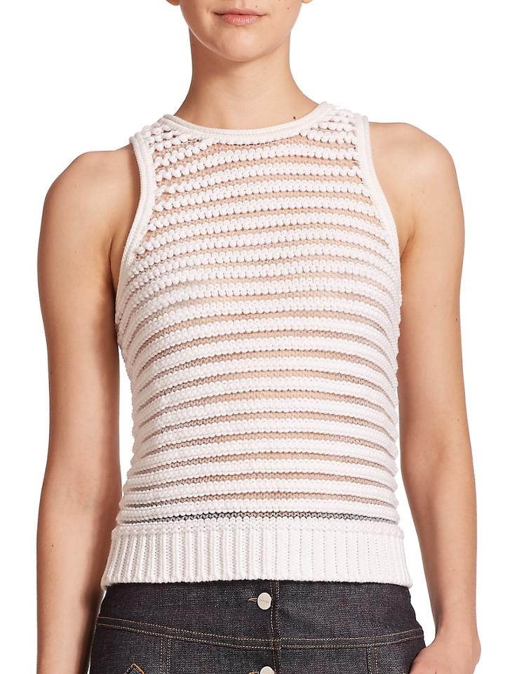 Carven Sleeveless Striped Knit Top