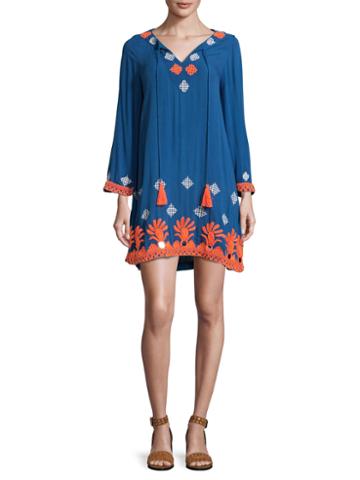 Pia Pauro Long Sleeve Embroidered Tunic