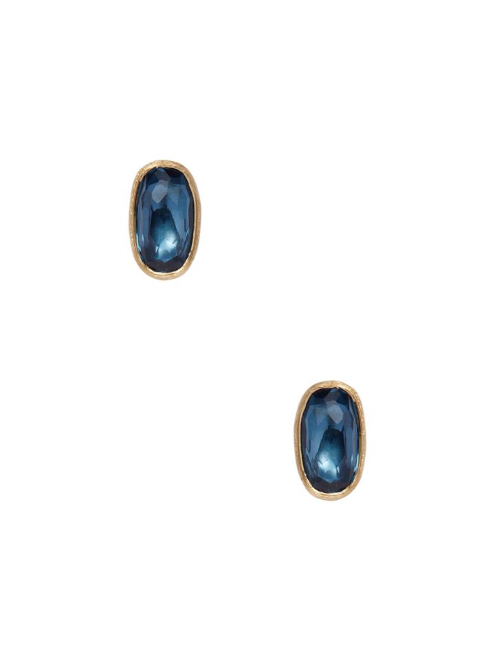Marco Bicego Murano 18k Yellow Gold & Blue Topaz Stud Earrings