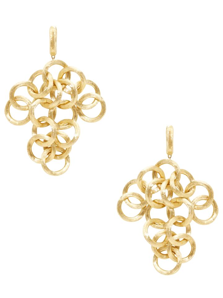Marco Bicego Positano Brushed 18k Yellow Gold Cluster Drop Earrings